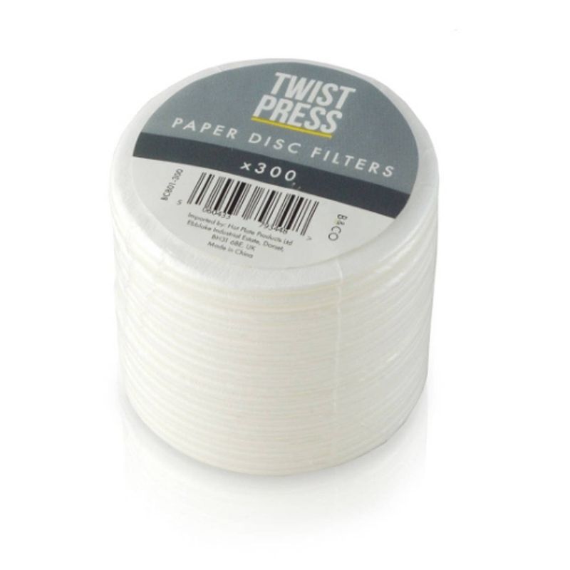 Foto van Barista & co - twistpress disc filter - papier - set van 300 stuks - barista & co