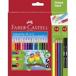 Foto van Faber castell kleurpotloden trianular junior 18 cm hout 24 stuks