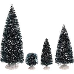 Foto van Miniatuur decoratie boompjes besneeuwd 9x - kerstdorpen