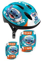 Foto van Disney stitch 5 delige skatebescherming 52 56 cm petrolblauw maat s/m