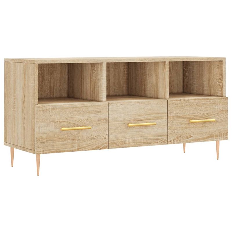 Foto van The living store tv-meubel sonoma eiken - 102 x 36 x 50 cm - stevig en praktisch design