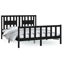 Foto van The living store houten bedframe - grenenhout - 205.5 x 165.5 x 69.5 cm - stevig en stabiel