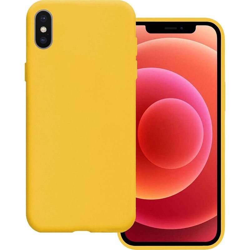 Foto van Basey iphone x hoesje siliconen hoes case cover iphone x-geel