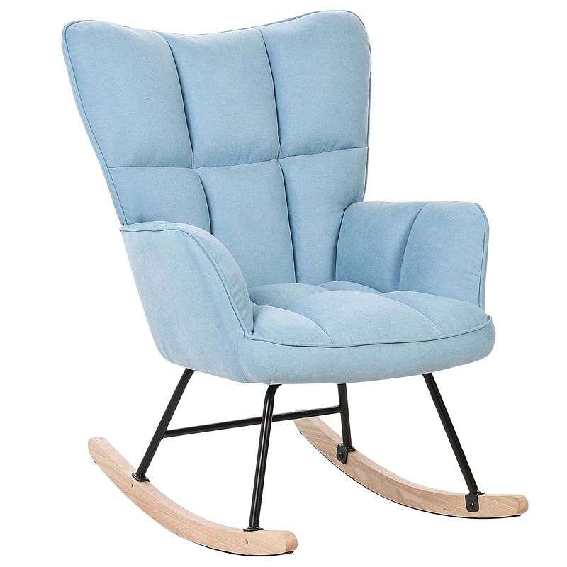 Foto van Beliani oulu - schommelstoel-blauw-polyester