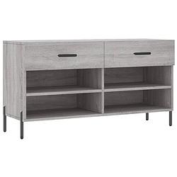 Foto van The living store schoenenbank - grijs sonoma eiken - 102 x 35 x 55 cm - trendy en praktisch