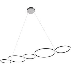 Foto van Led hanglamp - hangverlichting - sintrus - 45w - natuurlijk wit 4000k - mat zwart - aluminium