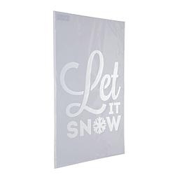 Foto van Kerst raamsjablonen/raamdecoratie let it snow tekst 54 cm - kerst raamsjablonen