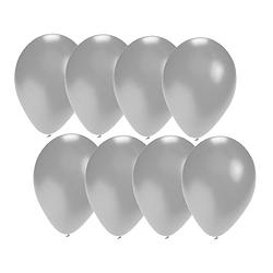 Foto van 30x stuks zilveren party ballonnen van 27 cm - ballonnen