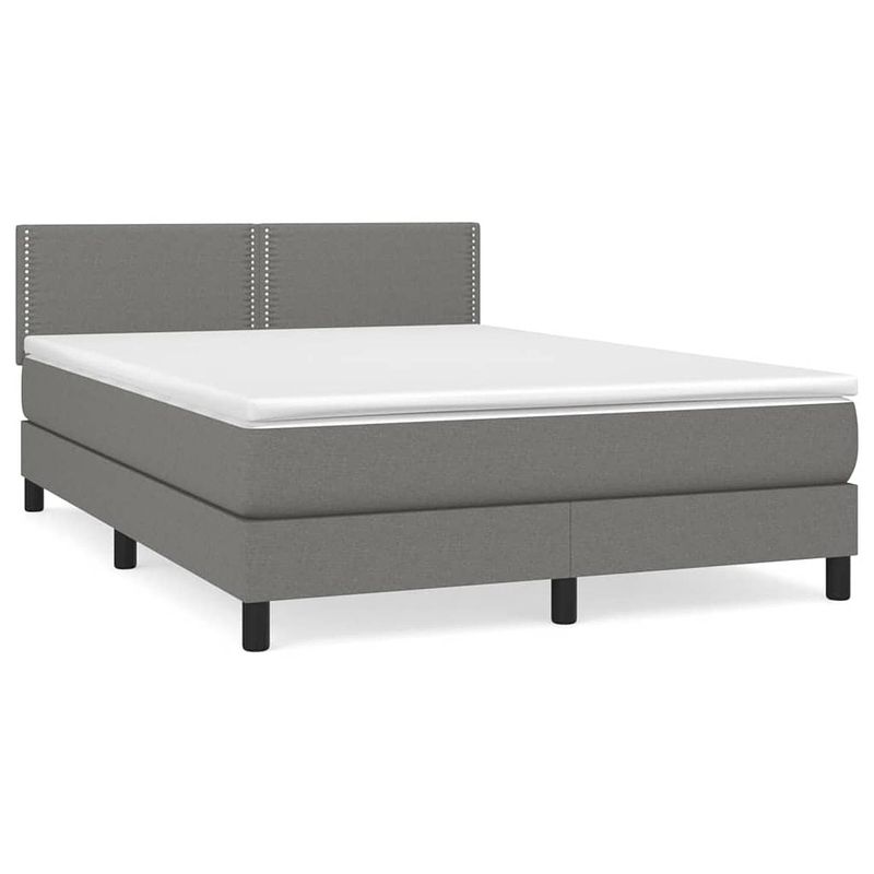 Foto van The living store boxspringbed - bedframe met verstelbaar hoofdbord - pocketvering matras - middelharde ondersteuning -