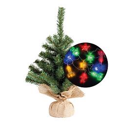 Foto van Kerstboom 35 cm - incl. ruimte/space verlichting snoer 165 cm - kunstkerstboom