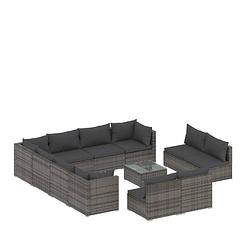 Foto van Vidaxl 12-delige loungeset met kussens poly rattan grijs