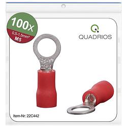Foto van Quadrios 22c442 ringkabelschoen dwarsdoorsnede (max.): 1.5 mm² gat diameter: 5.3 mm deels geïsoleerd rood 1 set(s)