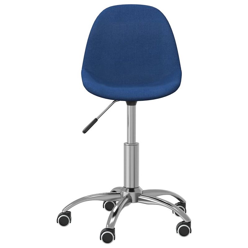 Foto van The living store draaibare eetstoelen - blauw - 43 x 45 cm - stof - verchroomd staal