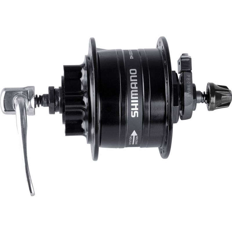 Foto van Shimano dynamonaaf 32 gaats hd-3d32 3 watt voor 6-bouts remschijf snelspanner zwart