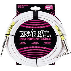 Foto van Ernie ball 6047 classic instrument cable, 6 meter, wit