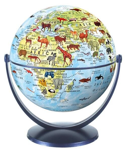 Foto van Kinderglobe 15 cm dieren fys. blauwe oceaan draai & kantel - overig (4028465940156)