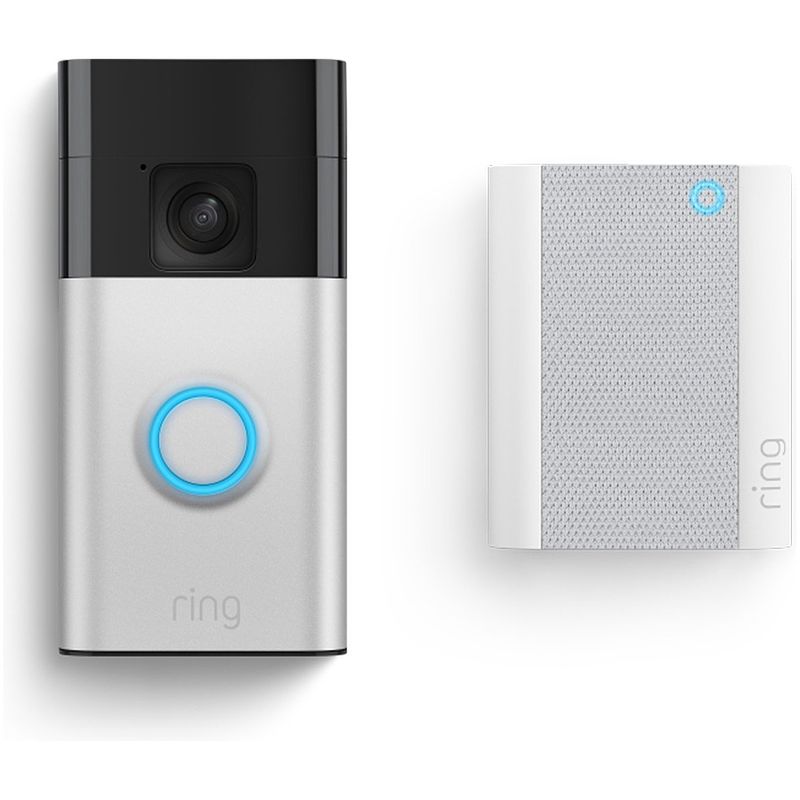 Foto van Ring battery video doorbell + chime slimme deurbel grijs