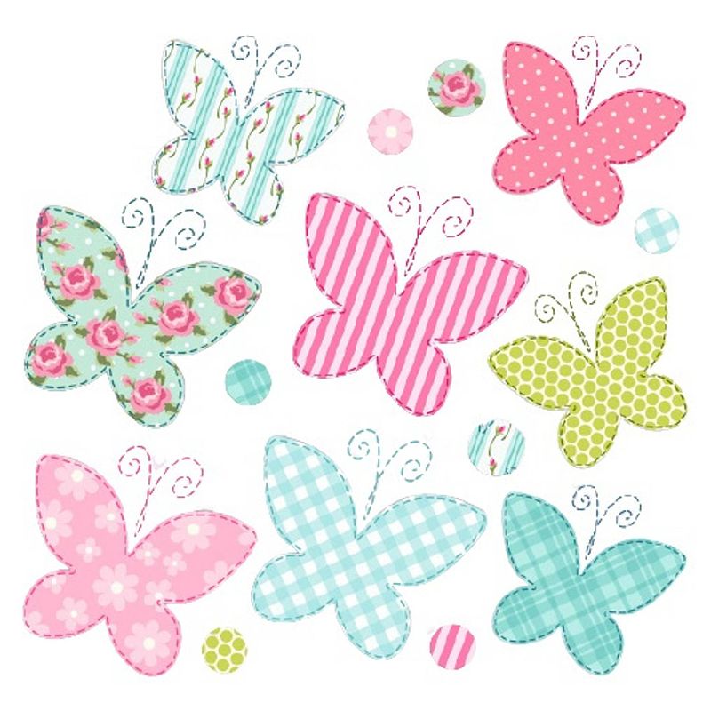 Foto van Crearreda muursticker butterfly 3d meisjes papier 9 stuks