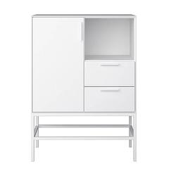 Foto van Ravn dressoir 1 deur en 2 lades, wit gelakt, wit metalen frame.