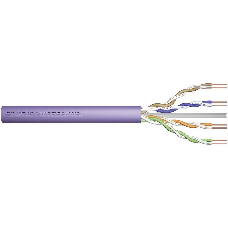 Foto van Digitus dk-1613-vh-1 netwerkkabel cat 6 u/utp 4 x 2 x 0.25 mm² violet 100 m