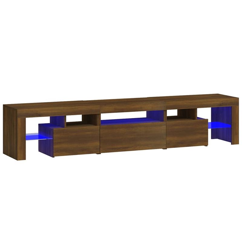 Foto van The living store tv-meubel led-verlichting - bruineiken - 200 x 36.5 x 40 cm - usb-aansluiting