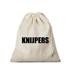 Foto van 1x canvas knijperzak/ opbergzakje knijpers wit/ offwhite met koord 25 x 30 cm - knijperszakken