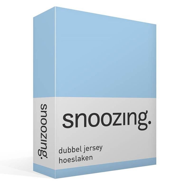 Foto van Snoozing - dubbel jersey - hoeslaken - lits-jumeaux - 180x200/210/220 cm - bleu