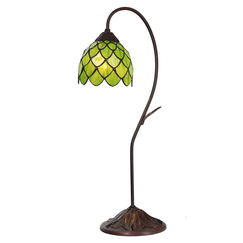 Foto van Haes deco - tiffany tafellamp groen ø 28x60 cm fitting e14 / lamp max 1x40w