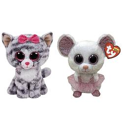 Foto van Ty - knuffel - beanie boo's - kiki cat & nina mouse