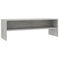 Foto van The living store vintage tv-meubel - bewerkt hout - 120 x 40 x 40 cm - betongrijs