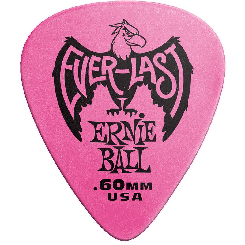 Foto van Ernie ball 9179 pink everlast 0.60 mm plectrumset (12 stuks)