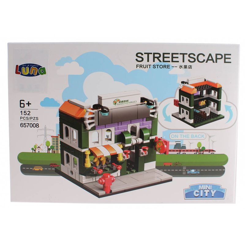 Foto van Luna mini city streetscape fruit store bouwset 152-delig