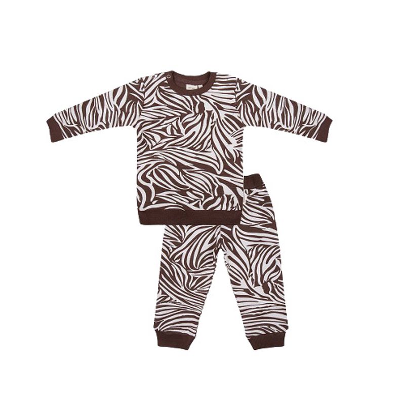 Foto van Little indians pyjama zebra katoen wit/zwart mt 18-24 maanden