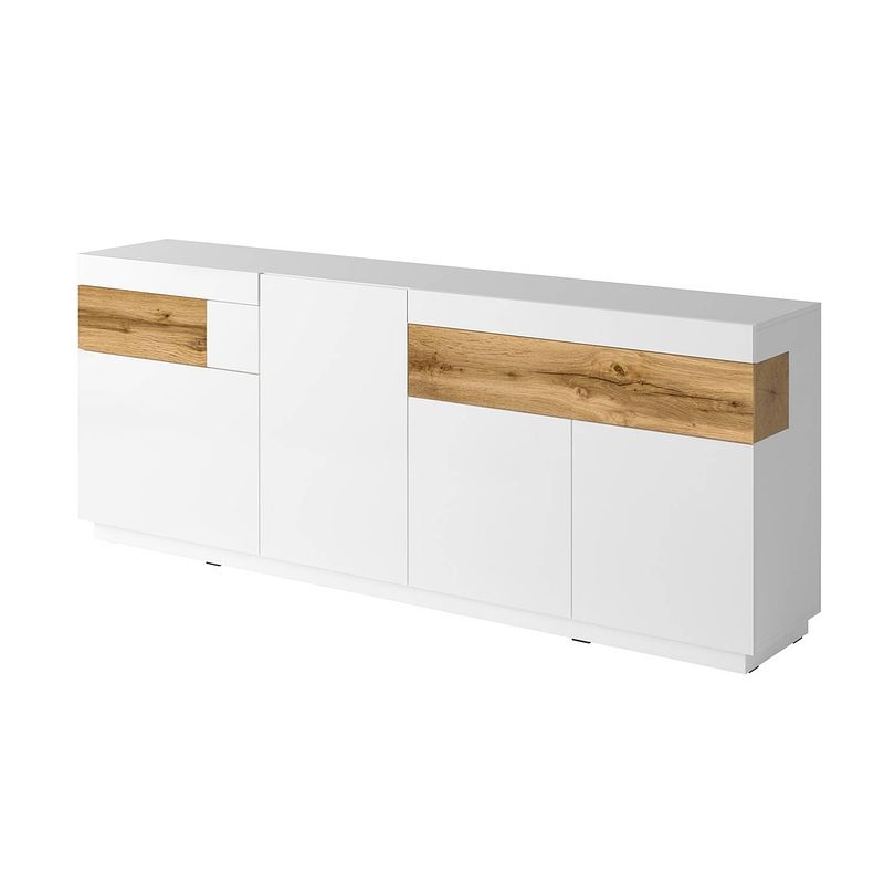 Foto van Meubella - dressoir sublime - wit - eiken - 219 cm