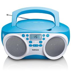 Foto van Radio cd speler met mp3 en usb functie lenco scd-200bu blauw-wit