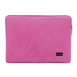 Foto van Bombata universele velvet laptophoes sleeve - 15.6 inch / 16 inch - fuchsia roze