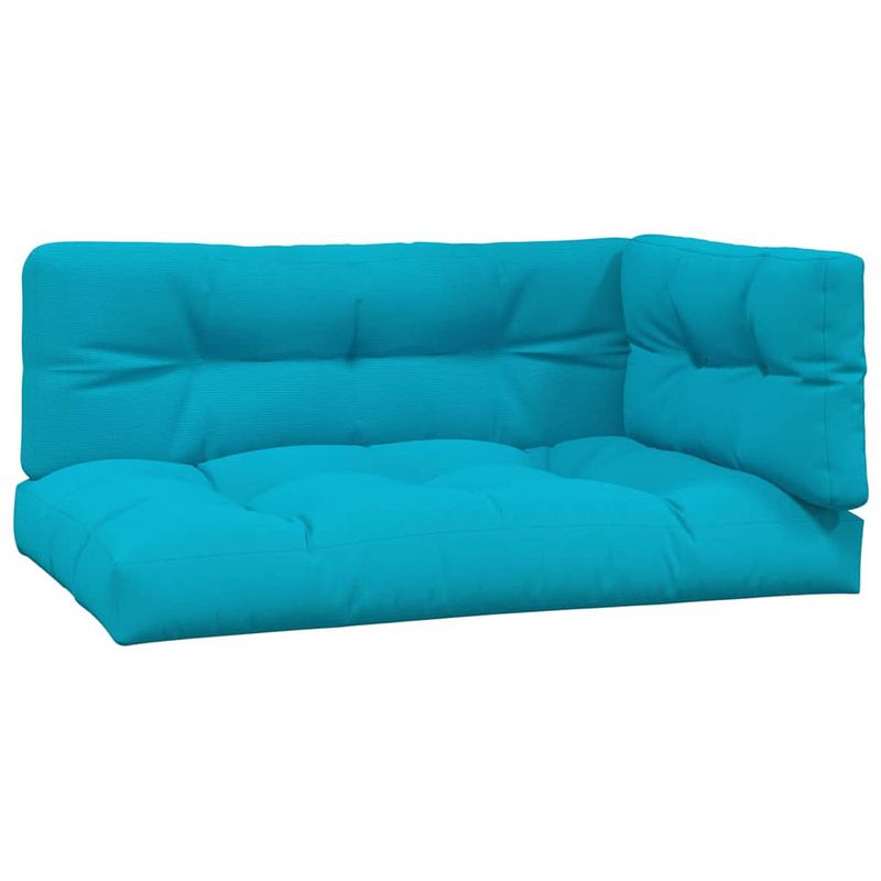 Foto van The living store palletkussens - turquoise - 120 x 80 x 12 cm - polyester - waterafstotend