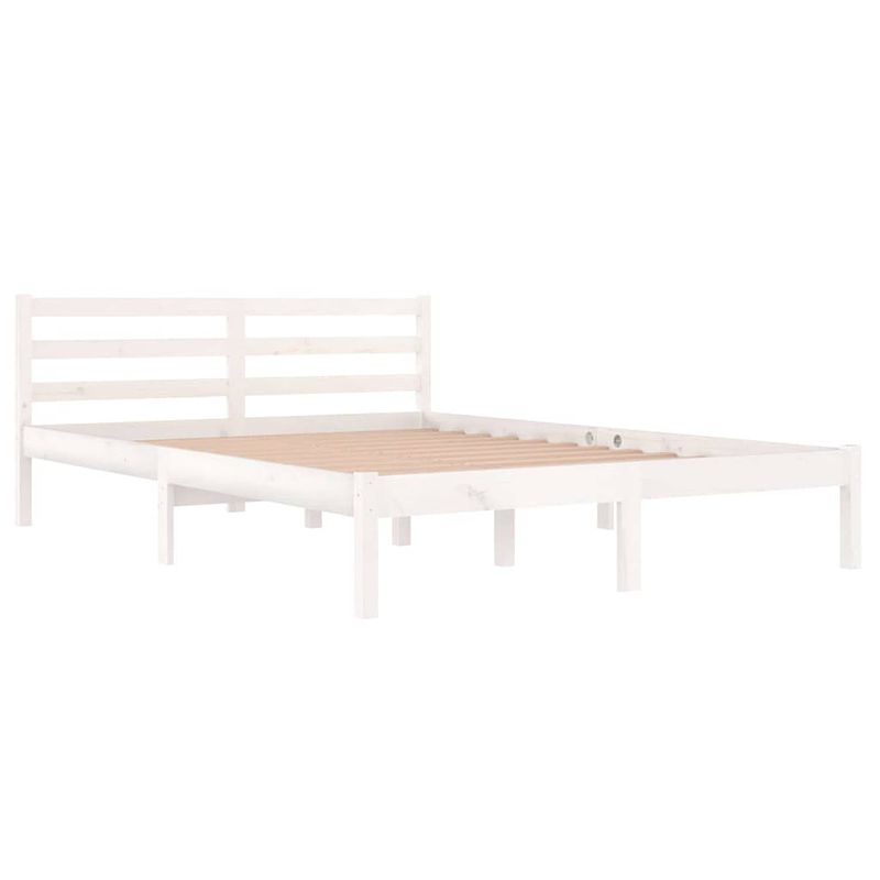 Foto van The living store houten bedframe - moderne slaapkamer - 205.5 x 145.5 x 69.5 cm - kleur- wit