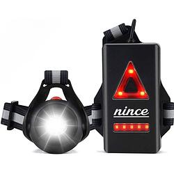 Foto van Nince led hardloop verlichting - usb oplaadbaar - voor en achterkant - hardloop lampjes - hardloop vest