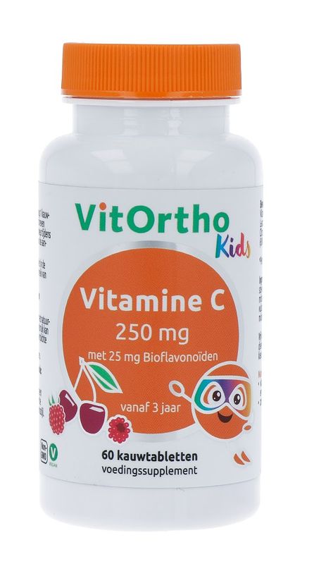 Foto van Vitortho kind vitamine c 250mg kauwtabletten