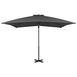 Foto van The living store hangende parasol - elegant - uv-beschermend - gemakkelijk schoon te maken - stevige kruisvoet -