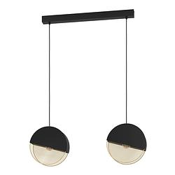 Foto van Eglo mumbles hanglamp - e27 - 86 cm - zwart/goud