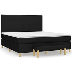 Foto van The living store boxspring met matras stof zwart 160x200 cm - bed