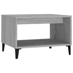 Foto van The living store salontafel grijs sonoma eiken - 60 x 50 x 40 cm - hoge kwaliteit hout en metaal