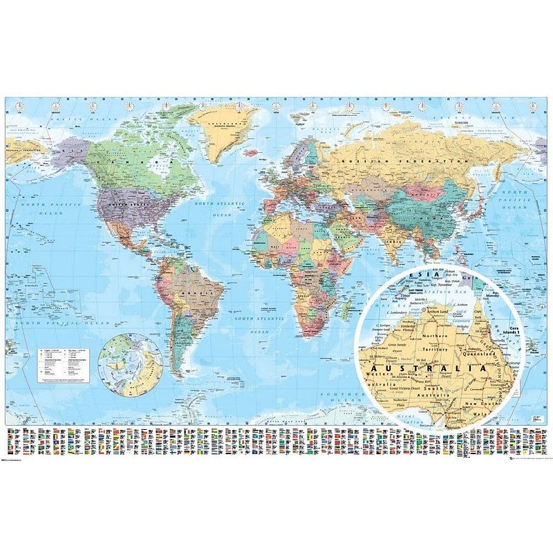 Foto van Gbeye world map 2017 poster 91,5x61cm