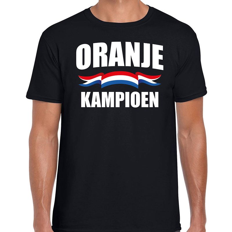 Foto van Zwart fan shirt / kleding holland zwart kampioen ek/ wk voor heren m - feestshirts