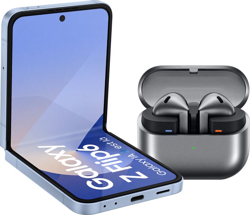 Foto van Samsung galaxy z flip 6 256gb blauw 5g + samsung galaxy buds3