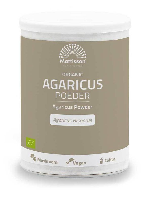 Foto van Mattisson healthstyle biologische agaricus poeder