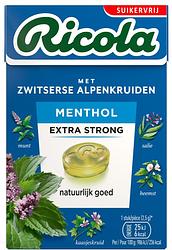 Foto van Ricola menthol extra strong suikervrij doosje