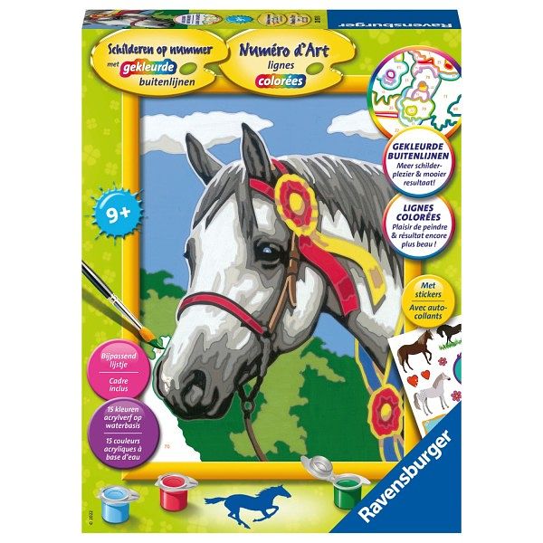 Foto van Ravensburger schilder op nummer racepaard